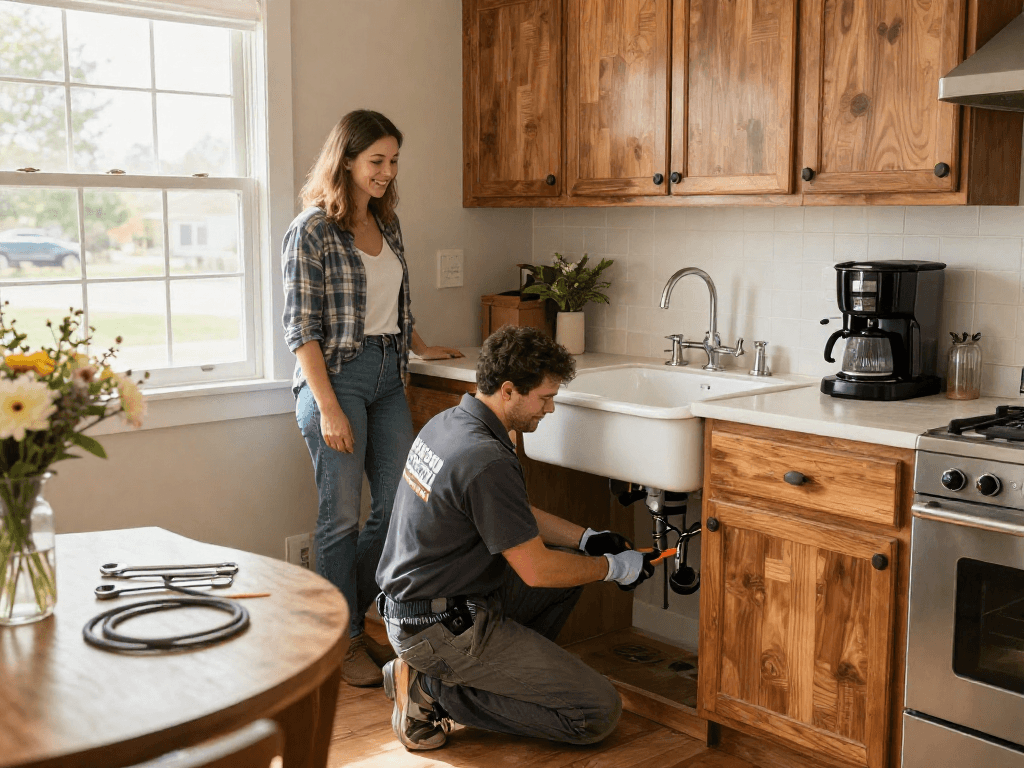 Dependable plumbing service by Mateo and Sons Plumbing in a bright Fort Worth kitchen.