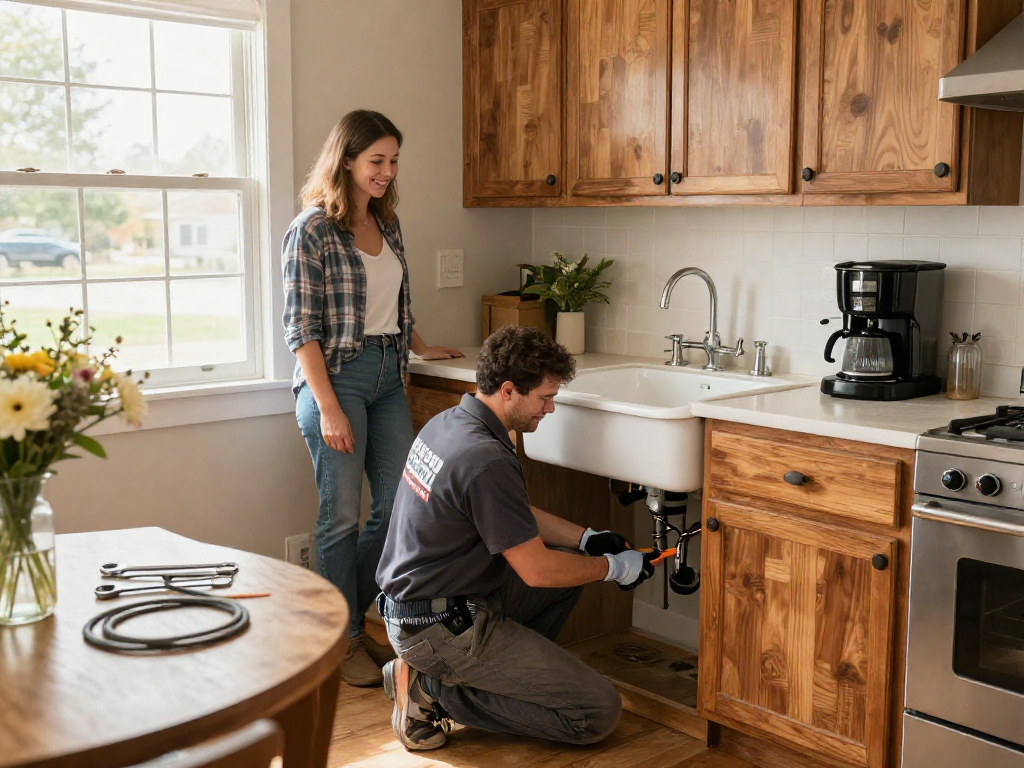 Dependable plumbing service by Mateo and Sons Plumbing in a bright Fort Worth kitchen.