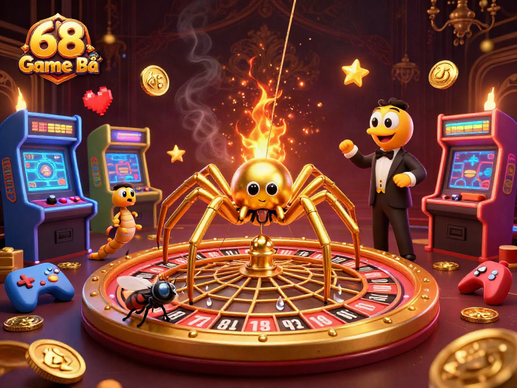 Experience the thrill of 68 Game Bài with a colorful 3D casino scene featuring dynamic gaming elements.