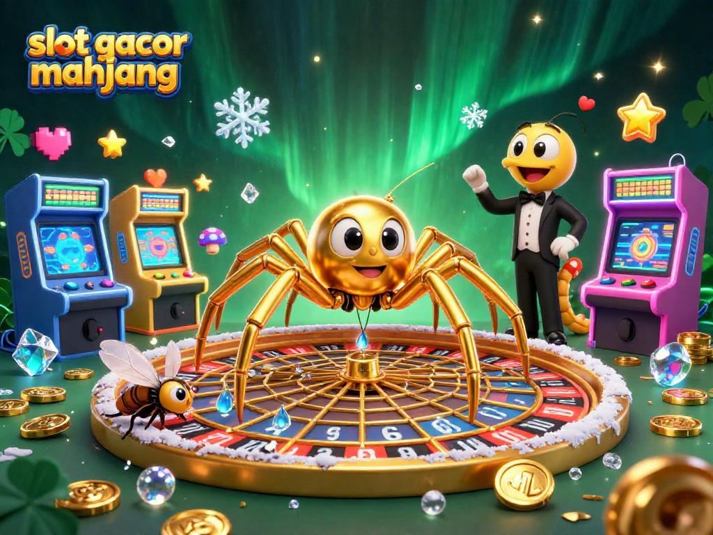 Spin the reels and experience slot gacor mahjong with this exciting casino-themed illustration.