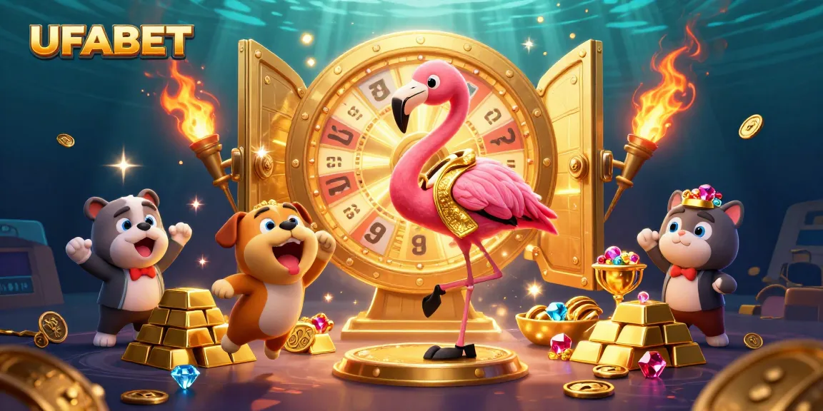 Join the excitement at UFABET with vibrant casino scenes featuring thrilling prize games and treasures.