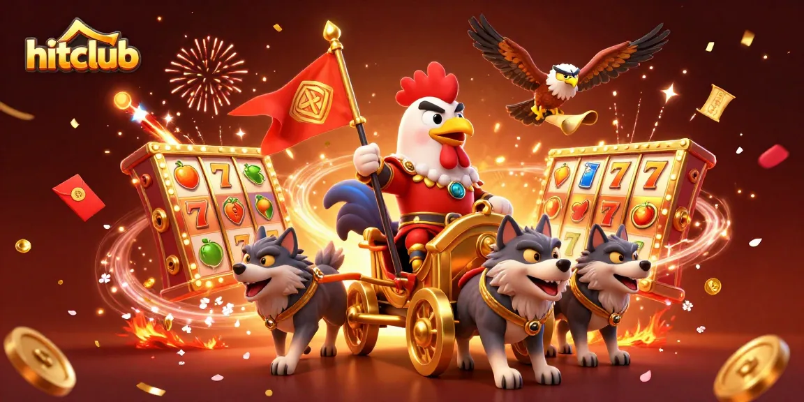 Experience thrilling slots and wins at hitclub with this vibrant 3D illustration.